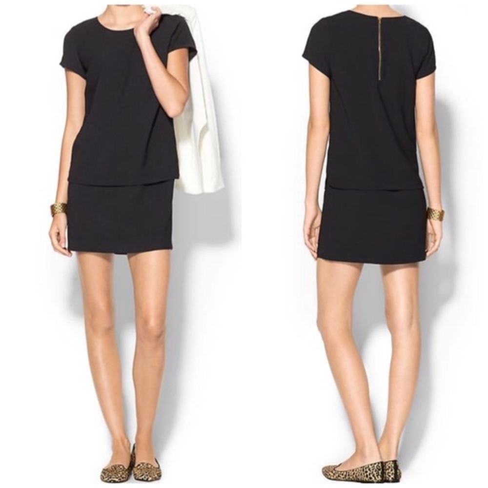 Piperlime Layered Black Shift Dress size medium
